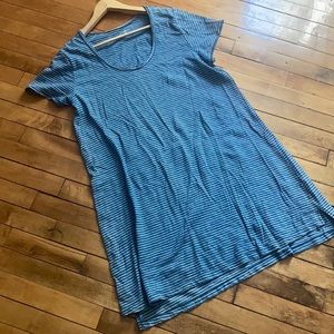 Blue with white horizontal stripes Tshirt dress